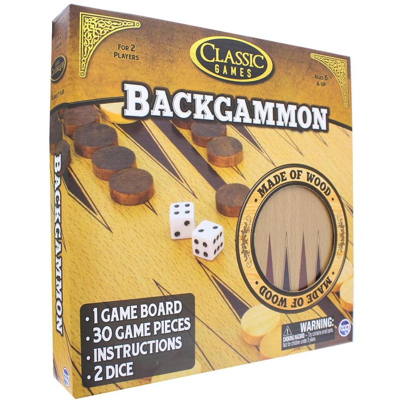 The Canadian Group Classic Games Wood Backgammon Set | Board & 30 Game Pieces, 3 of 4