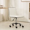 CAVINAS Mid-Back Home Office Desk Chairs, Faux Leather Adjustable Office Chair with 360° Swivel & Wheels, Ergonomic Office Chair, Armless Desk Chair - 4 of 4
