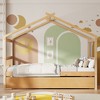Whisen Twin Size Wooden House Bed with Twin Size Trundle - 2 of 4