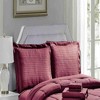 Embossed 8-Pieces Stripe High-Quality Microplush Comforter Set Burgundy by Plazatex - 2 of 4