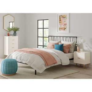 Jolie 5 Drawer Tallboy Dresser White - Adore Decor: Glam Style, MDF & Iron, Anti-Tip, Metal Glides - 1 of 4