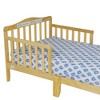 Infurnic Beds, Toddler Single Bed with Safety Guardrails and Headboard, Low To Floor Design for Toddler Children, Browm, 70"*36"*27" - 4 of 4