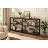 Dexmalle Rustic Brown 70.9" Extra Long Console Table with Storage Shelves - 3 of 4