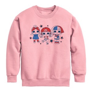 Boys' - LOL Surprise! - LOL Red Blue Stars Graphic Long Sleeve Fleece Sweatshirt - 1 of 4