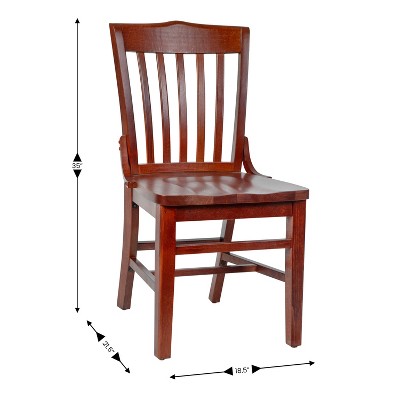 Elegant Mahogany Wood Vertical Slat Side Chair in Rich Brown