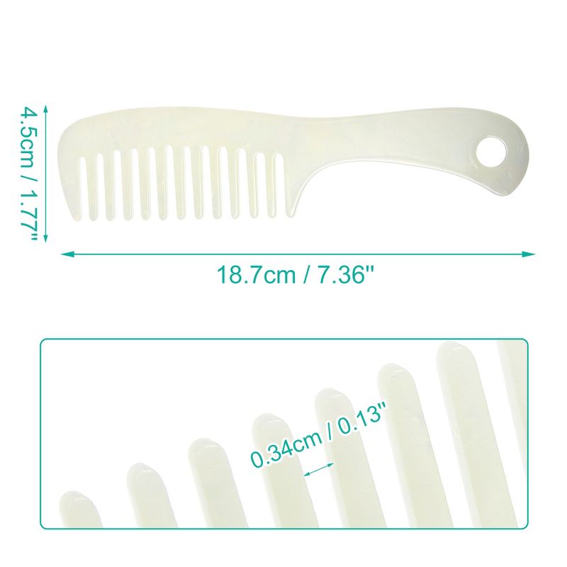 Unique Bargains Anti-Static Hair Comb Wide Tooth Hair Supplies Detangling Comb For Wet and Dry White 1 Pc, 4 of 7