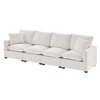 NicBex Couches for Living Room 110" Modern Modular Sofa 4 Seat Chenille Upholstered Freely Combinable Sofa Couch Set with 2 pillows, White - 4 of 4