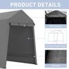 6X8 Ft Outdoor Portable Storage Shelter Shed with Rolled Up Zipper Doors & Vents, Heavy Duty Carport for Motorcycle Waterproof, Portable Garage Tent - 4 of 4