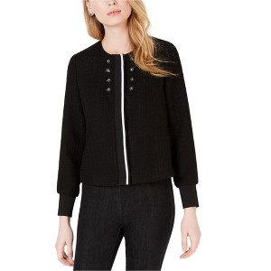 maison Jules Womens Tweed Embellished Bomber Jacket - 1 of 1