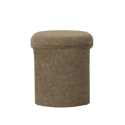 Quinn Mocha Velvet Upholstered Modern Ottoman