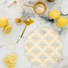 Iveta Abolina Fan Florals Yellow Cutting Board - Round - 2 of 3