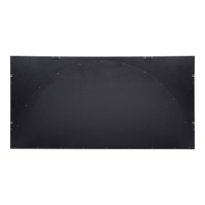 Elegant Satin Black Full-Length Rectangular Wood Wall Mirror