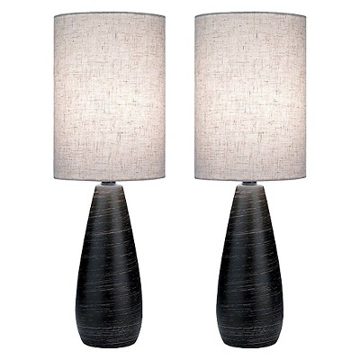 2pk Quatro II Table Lamp Brushed Dark Bronze - Lite Source