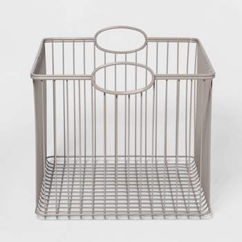 Wire Stackable Kids' Storage Basket Gray - Pillowfort™