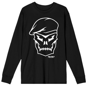 Call of Duty Skull With Hat Men's Black Long Sleeve Tee - 1 of 1