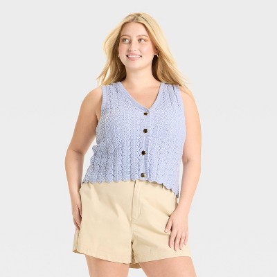 Women's Pointelle Lady Vest - A New Day™