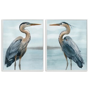 Stupell Industries Detailed Heron Bird Duo 2pc Framed Giclee Art Set - 1 of 4