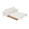 Akoasm Modern Outdoor Garden 2-in-1 Lounger with Wooden Top and Side Storage for Poolside, Balcony & Terrace-Beige - 2 of 4