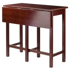 Lynnwood High Drop Leaf Dining Table Antique Walnut - Winsome: Solid Wood, Bar-Height, Rectangular - 1 of 4