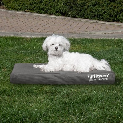 Medium Stone Gray Orthopedic Dog Bed with Water-Resistant Cover