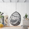 Indoor Egg Chair,Teardrop-Shaped Swing Egg Chair With 8ft Chain And Tufted Cushion,Swing Chair,Egg Chair For Patio,Living Room-Cuddlewood - 3 of 4