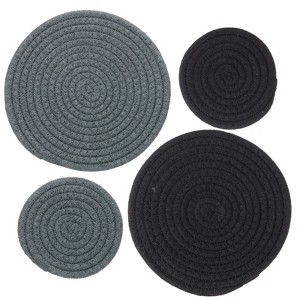 Unique Bargains Indoor Non-slip Absorbent Cotton Rope Plant Saucers Set of 4 - 1 of 4