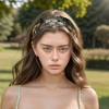 Unique Bargains Women's Grape Flowers Wide Lace Headband 1 Pc - 2 of 4