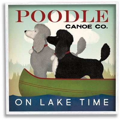 Stupell Industries Lake Time Canoe Poodles Framed Giclee Art