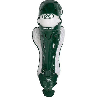 Rawlings Mach Intermediate NOCSAE Baseball Catcher's Leg Guards, Dark Green