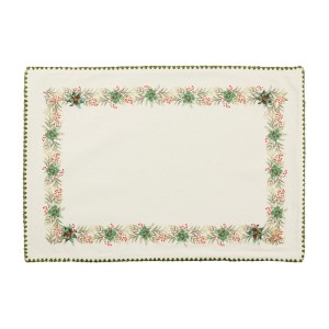 Saro Lifestyle Holly Placemat (Set of 4), 13"x19", Green - 1 of 4