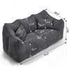 CAVINAS Chenille Bean Bag Chair with High-Resilience Foam,Lazy Sofa Chair with Armrest and 2 Seats,Lounge Chair for Living Room - 3 of 4