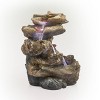 22" Rainforest Five Tier Resin Fountain with LED Lights Gray - Alpine Corporation: Indoor/Outdoor Waterfall, Weatherproof - 4 of 4