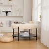 Vynxaria 30.9" Upholstered Round Ottoman Coffee Table with Metal Legs & Open Storage - 4 of 4