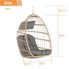 PAGED Outdoor Rattan Swing Chair with Water Resistant Cushion and UV Resistant Frame,Egg Chair for Patio,Porch,Garden - 3 of 4