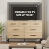52" Wide Dresser with 7 Drawers - Natural Oak & Black Wooden Storage Chest for Bedroom, Living Room or Entryway, Freestanding Closet Organizer - 2 of 4