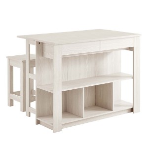 Modway Meadowbrook 3-Piece Kitchen Island and Stool Set - 1 of 4