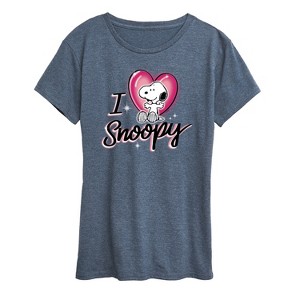 Women's - Peanuts - I Heart Snoopy Short Sleeve Graphic T-Shirt - 1 of 4