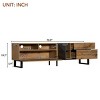 Modern TV Stand for TVs up to 80", Media Console with Drop-Down Door and Two Large Drawers, Entertainment Center for Living Room–The Pop Home - 4 of 4