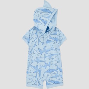 Carter's Just One You®️ Baby Boys' Shark Romper - Blue - 1 of 3