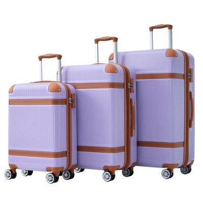 Luggage Sets, 3pcs ABS Hardside Lightweight Suitcase, Expandable Suitcase w/Spinner Wheels Collision-Protection Angle TSA Lock Carry On 20"+24''+28"