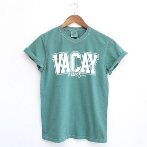 Simply Sage Market Women's Varsity Vacay Vibes Short Sleeve Garment Dyed Tee - 1 of 2