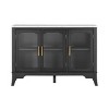 48" Sideboard Buffet Cabinet with Glass Doors and Adjustable Shelves, Modern Storage Cabinet for Living or Dining Room-3irtyhousy - 2 of 4