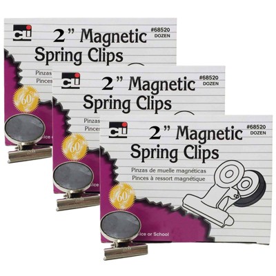 36ct 2" Magnetic Spring Clips - Charles Leonard
