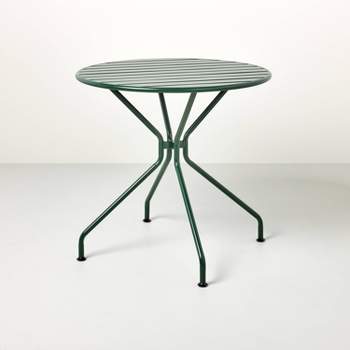 Slat Metal Round Outdoor Patio Bistro Table - Green - Hearth & Hand™ with Magnolia