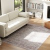 Traditional Floral Area Rug, Machine Washable Non-Slip Carpet for Living Room, Bedroom, Dining Room, Grey and Brown - 3 of 4