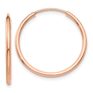 Black Bow Jewelry 1.5mm x 22mm 14k Rose Gold Polished Endless Tube Hoop Earrings - 1 of 4