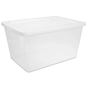 Racxily Sterilite 58 Qt. Storage Box Plastic Adult,Storage Bins, White - 1 of 1