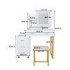 INFURNIC Vanity Tables Makeup Vanity Desk with Storage Drawers and Metal Legs for Bedrooms, White, 31.5"*15.75"*53.15" - 2 of 4