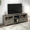 Chic Crate - 70" Rustic Media Console w/ 4 Modular Bins & Soft-Close Drawers - Carbonized Pine TV Stand for Living Room/Bedroom (Charcoal Finish) - 3 of 4