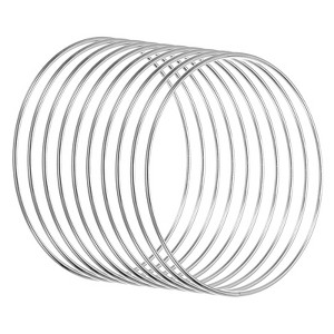 Unique Bargains Metal Macrame Wreath Floral Dream Catcher Round Rings 10 Pcs - 1 of 4